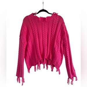 Hot pink altered state thick winter sweater size L